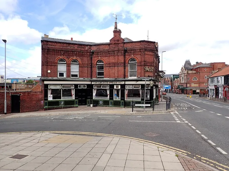 The Black Swan at the junction of Hargreave Street and Parkgate (B6280), Darlington