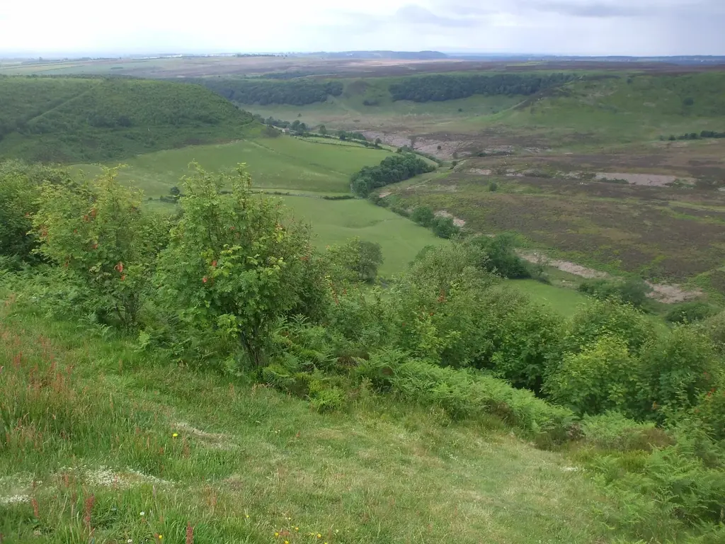 The Hole of Horcum, a huge hollow in the heather moorland of the North York Moors